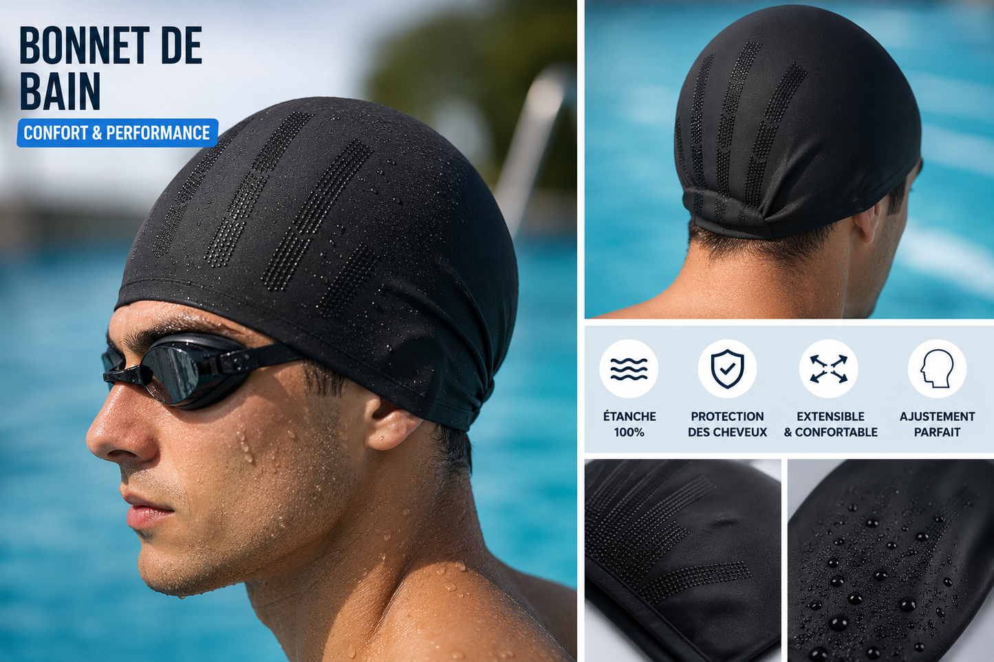 Bonnet de Natation Antidérapant