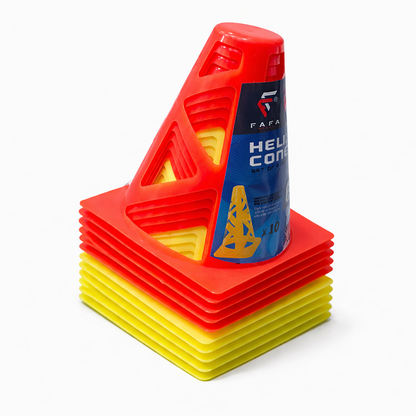 Pack 10 Cones d’Entraînement FAFA – Rouge & Jaune | Agilité, Vitesse & Football