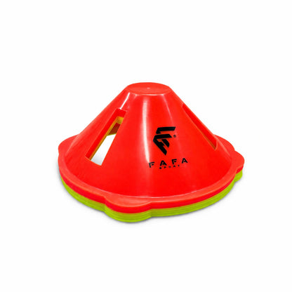 Pack 10 Cones d’Entraînement FAFA – Rouge & Jaune | Agilité, Vitesse & Football